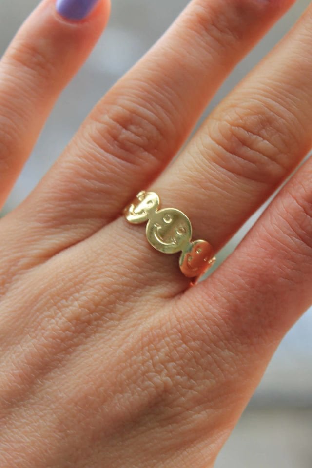 Smile Altın Renk Ayarlanabilir Yüzük
