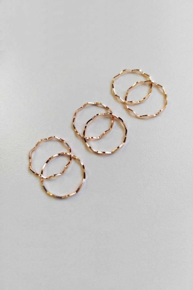 6'lı Set Rose Gold Renk Eklem Yüzüğü