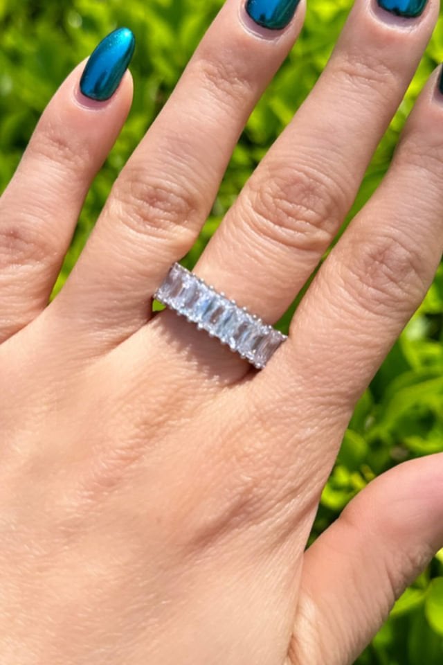 Silver Baget Tamtur Ayarlamalı Yüzük