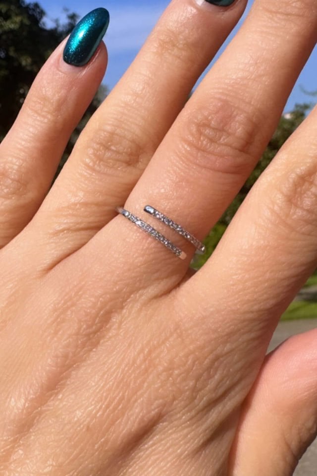Minimal İkili Görünümlü Zirkon Taş Detaylı Silver Yüzük