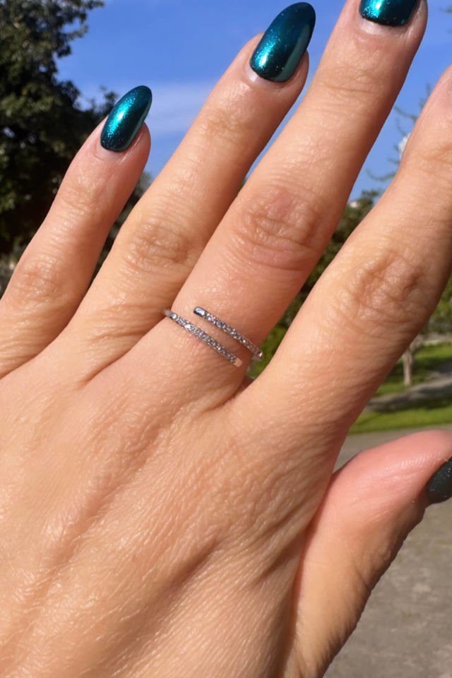 Minimal İkili Görünümlü Zirkon Taş Detaylı Silver Yüzük