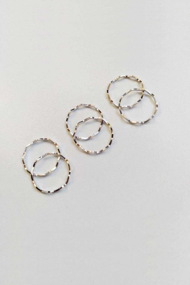 6'lı Set Gümüş Renk Eklem Yüzüğü