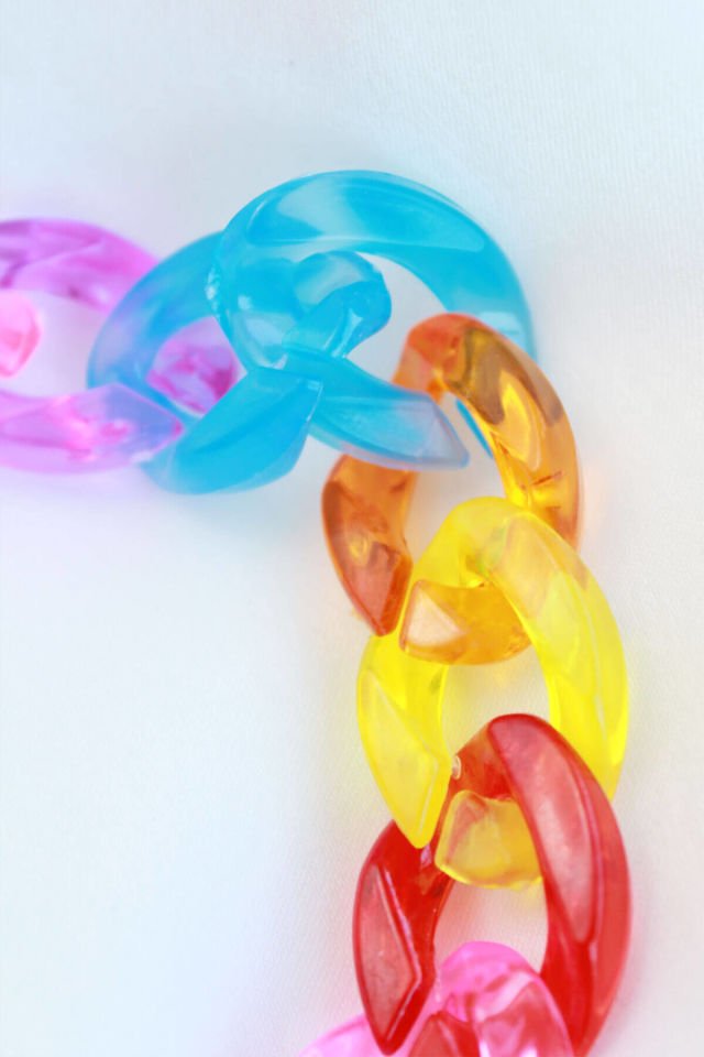 Renkli Kalın Zincir Kolye