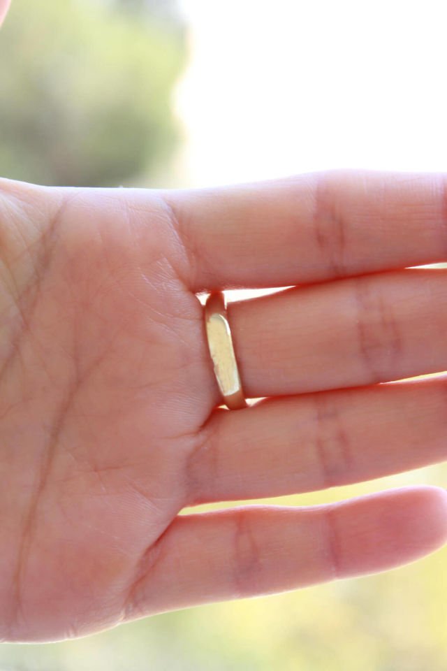 Mini Kare Önden Ayarlamalı Yüzük - Gold