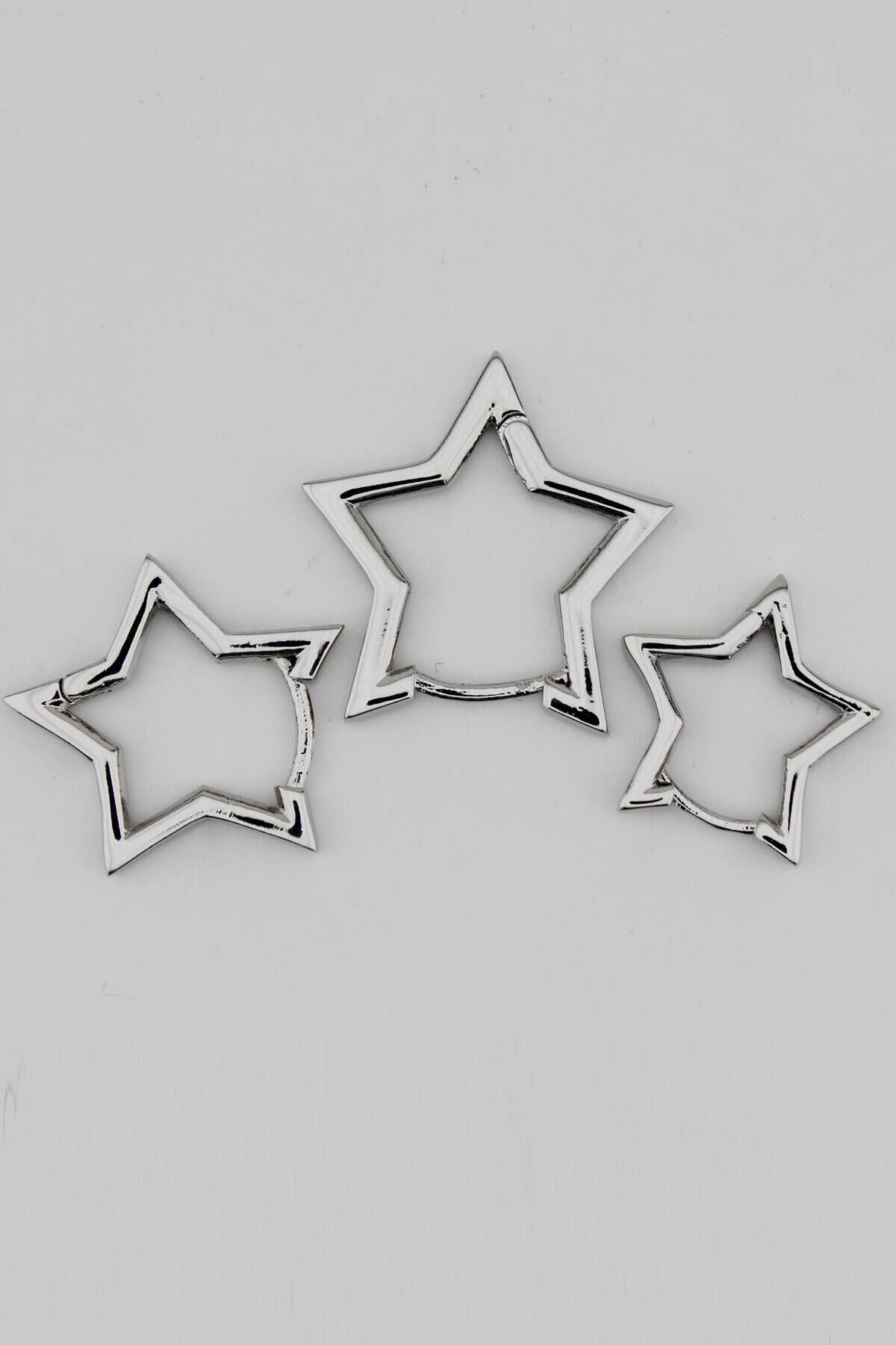 Özel Seri 3lü Yıldız Küpe Silver