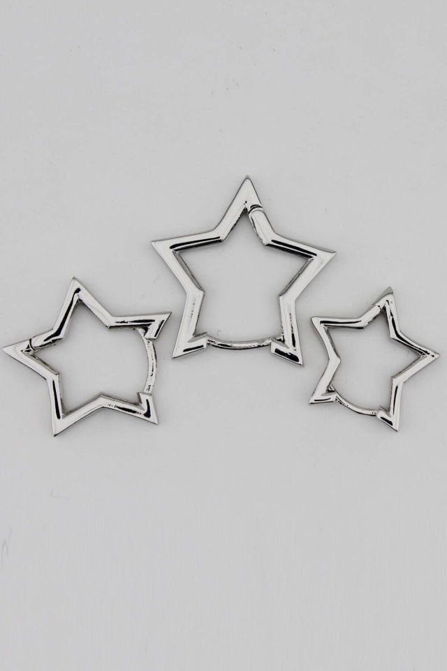 Özel Seri 3lü Yıldız Küpe Silver