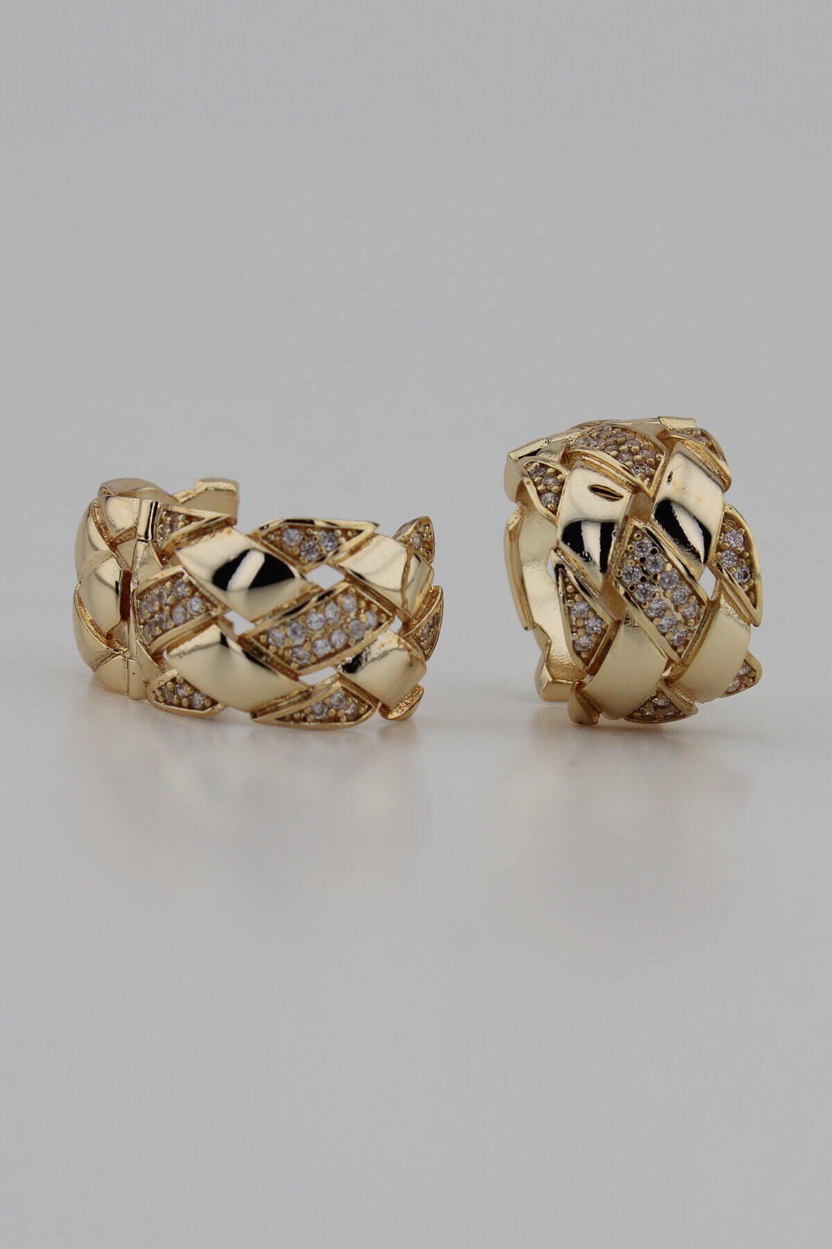 Zirkon Gold Vintage Küpe - Özel Seri