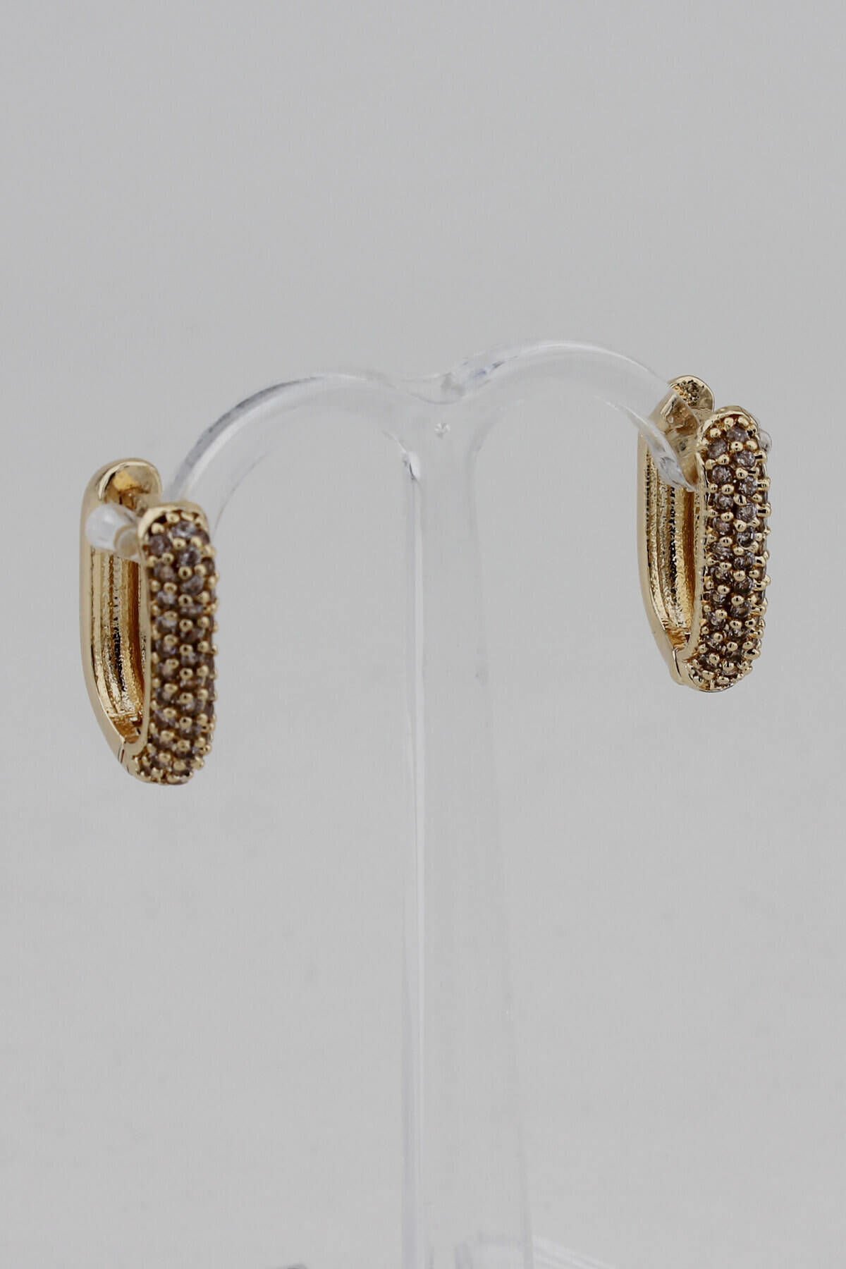 Özel Seri Zirkon Taşlı Gold Küpe