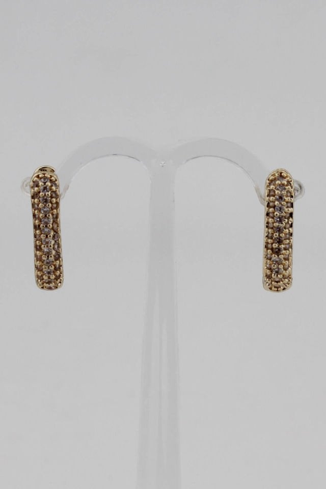 Özel Seri Zirkon Taşlı Gold Küpe