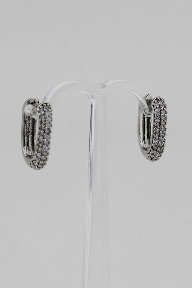 Özel Seri Zirkon Taşlı Küpe - Silver Renk