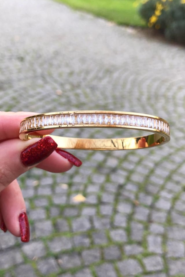 Baget Sıralı Gold Renk Çelik Kelepçe